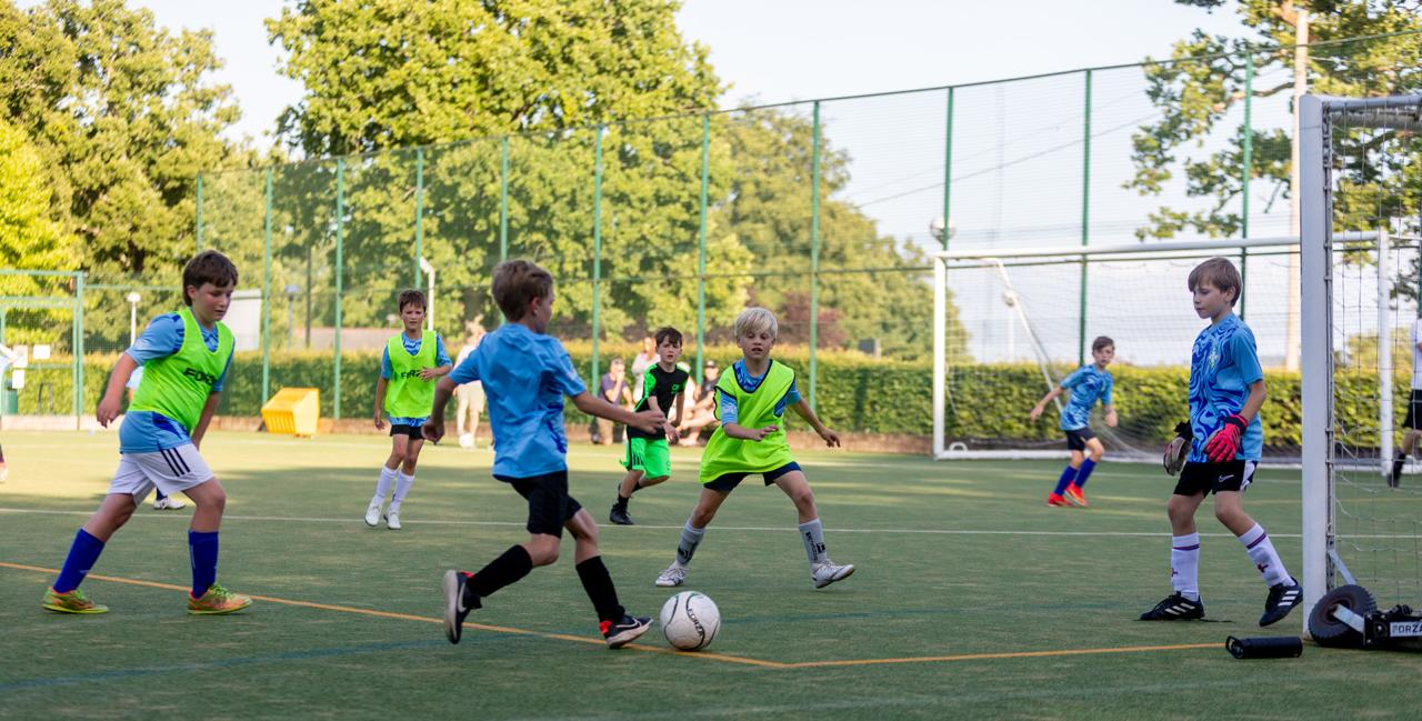 Futsal action at the goalmouth